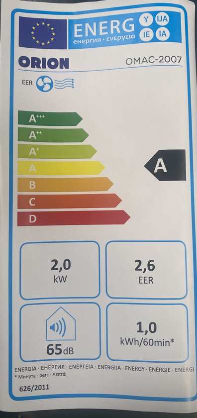 Orion OMAC-2007 — Climatiseur mobile 7000 BTU r290