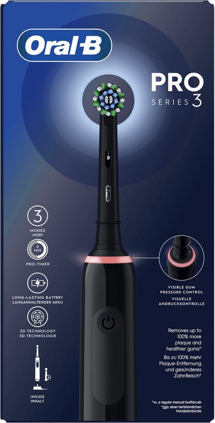ORAL-B Pro3 3000 Cross Action - Elektrische Tandenborstel - 2 opzetborstels