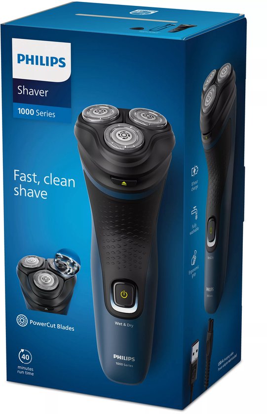 Philips S1151/00 - Scheerapparaat voor Mannen - Nat en Droog Gebruik - Zelfslijpende Messen - 40 min Draadloos