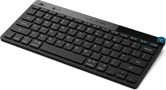 JLab GO Draadloos Toetsenbord - Bluetooth of USB dongle verbinding - 3 Devices - Stille toetsen - Compact design - Volumeknop - Qwerty