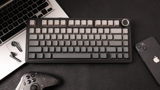 EPOMAKER x AULA F75 - Zwart/Grijs - Mechanisch Draadloos Toetsenbord - RGB - 75% - QWERTY - Gaming Keyboard - Leobog Reaper Switch