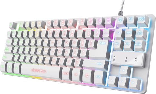 Trust GXT 833W Thado - Gaming Keyboard - TKL (tenkeyless) - Verlichting - PC/PS5 - Qwerty - Wit