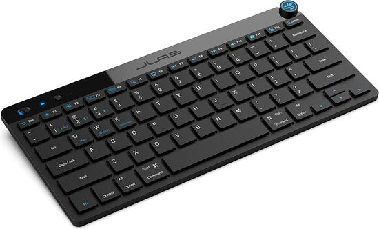 JLab GO Draadloos Toetsenbord - Bluetooth of USB dongle verbinding - 3 Devices - Stille toetsen - Compact design - Volumeknop - Qwerty