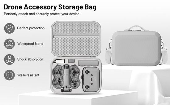 Kraftverdia Tas voor DJI Neo 2 Case, draagtas voor DJI Neo 2 Fly More Combo accessoires, compacte reistas voor RC-N3 Controlle/Neo2 accukoffer, voor drone bescherming/opslag