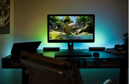 Lichtendirect - Smart Light Bar – RGB LED -Tafellamp- sfeerlamp – 2 stuks - TV verlichting – App & afstandsbediening – USB- Bureaulamp