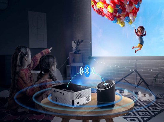 UpLiving® LCD Mini Beamer met WiFi | Met Bluetooth | Native Full HD | 10.000:1 Contrastratio | 8.000 Lumen | Projector - Mini Beamer - Draagbare Pocket Beamer - Afstandsbediening - Draagtas
