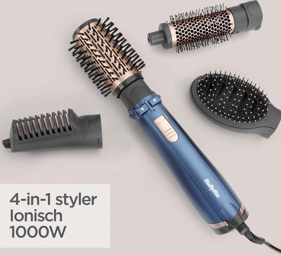 BaByliss Style Pro 1000 AS965E Föhnborstel - Multistyler met 4 opzetstukken - Roterende 50mm opzetborstel - Coolshot - 1000W [Airstyler] - Krulborstel