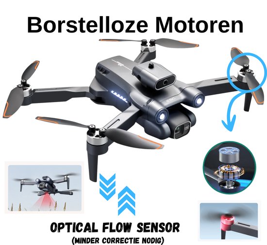 SefSay Ultra Max Drone - Drone met dubbele ESC HD camera - Obstakel Ontwijking - Borstelloze motoren - 3 batterijen en een opbergtas - Geschikt voor kinderen en volwassenen