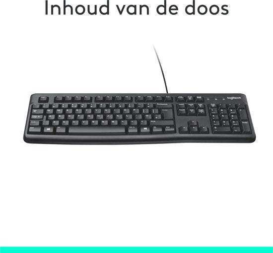 Logitech K120 - Bedraad Toetsenbord - QWERTY - ISO - Zwart