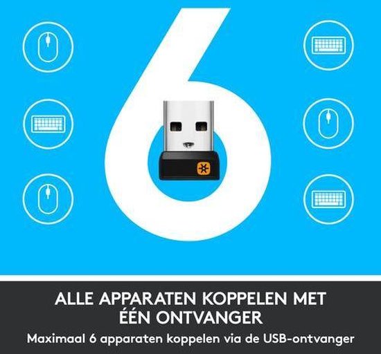 Logitech M705 - Draadloze Marathon Muis - USB - Rechtshandig - Grijs