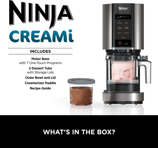 Ninja Creami - 7-in-1 IJsmachine - Ice Cream Maker voor Roomijs, Milkshake, Smoothie Bowl en meer - Foodi - NC302EU