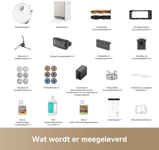 Dreame Matrix10 Ultra White – Robotstofzuiger én dweil met automatische dweilwissel – 30.000 Pa zuigkracht – 100°C zelfreinigend systeem – Voor tapijt, harde vloeren en drempels
