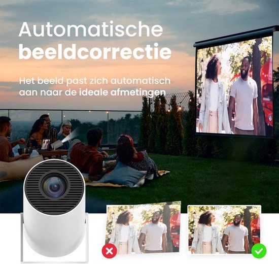 Ultieme Draagbare WiFi 6 Mini Beamer - 200 ANSI Lumen - Projector Streamen - BT 5.0 - Android - Home Cinema