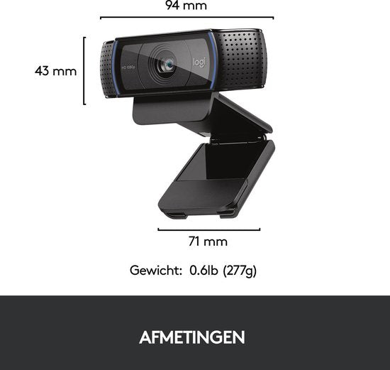 Logitech C920 - HD Pro Webcam - Full HD 1080p - Bedraad - Twee microfoons