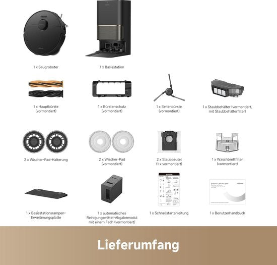 Dreame Robotstofzuiger L50s Pro Ultra - Robotstofzuiger met dweilfunctie - Automatisch Leegstation - 30.000 Pa zuigkracht - Geschikt voor huisdierharen - DryBoard - Zwart