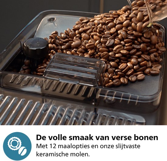 Philips 5500 Series - Espressomachine - 20 Warme & Koude Dranken - LatteGo Melksysteem - 40% Stiller - QuickStart - AquaClean Filter - Volautomatisch - Zwart - Koffiemachine met bonen - EP5541/50