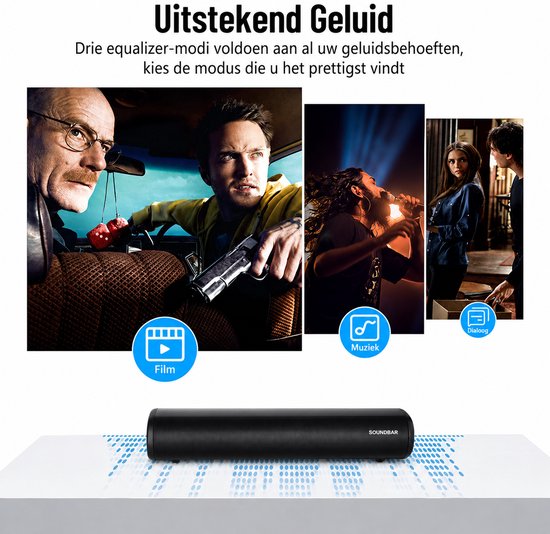TV Soundbar met ingebouwde Subwoofer Surround Sound, Wireless 5.0 Bluetooth Device Streaming, GROTE afstandsbediening