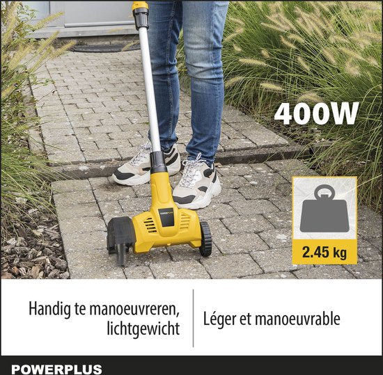 Powerplus Telescopische Elektrische Onkruidverwijderaar - met Nylon en Staal borstel, tuingereedschap voor onkruidbestrijding