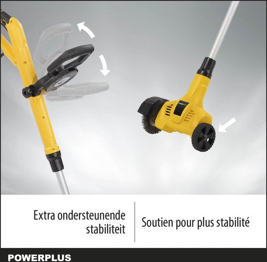 Powerplus Telescopische Elektrische Onkruidverwijderaar - met Nylon en Staal borstel, tuingereedschap voor onkruidbestrijding