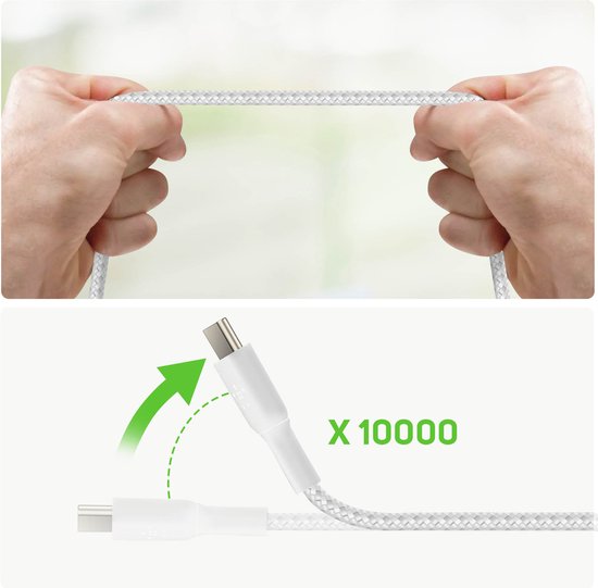 Belkin Braided USB-C naar USB kabel - 3m - wit