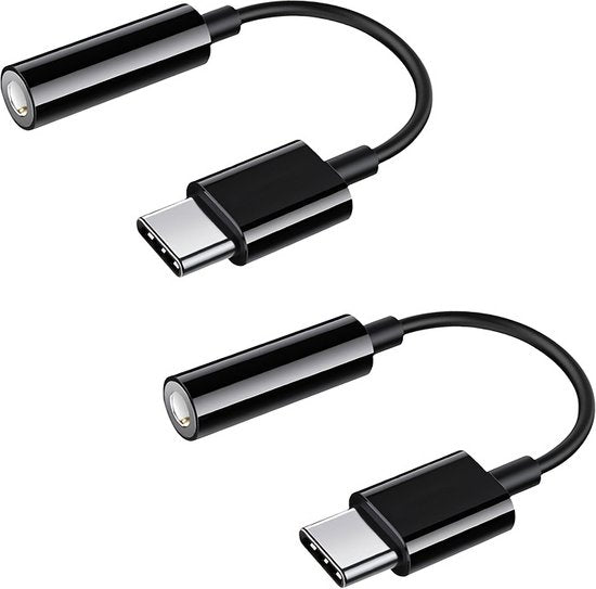 Staza High Quality Digital USB-C naar 3.5mm AUX Audio Adapter met DAC - Zwart