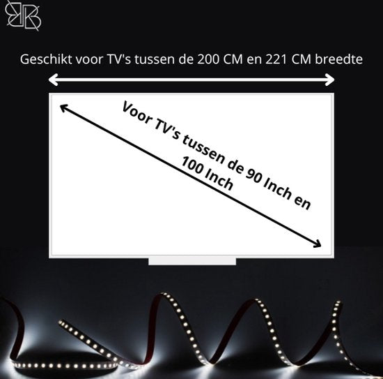 Glowinh Premium Tv Backlight- Led Verlichting - 90-100 Inch -Ambilight - Ambient Light - Led Verlichting TV - Led Strips - Led Light Strips - App Gebruik Tuya/Smartlife- Led Strips - Led Light - Gaming - Tv - Laptop - Compatibel met Alexia & Google