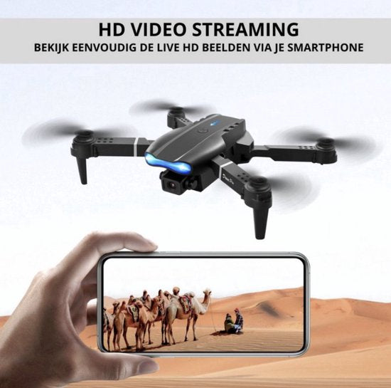 CB-Goods Drone met 4K Camera – Mini Drone voor Binnen & Buiten – Live View – Opvouwbaar – Return to Home – Obstakelontwijking – Inclusief Opbergtas – Voor Beginners & Gevorderden
