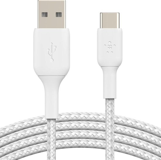 Belkin Braided USB-C naar USB kabel - 3m - wit
