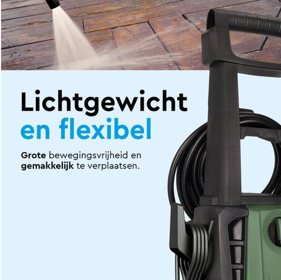 BRASQ Hogedrukreiniger - Terrasreiniger - Hogedrukspuit – 2000W - 150 bar - 468 L/H - Complete set