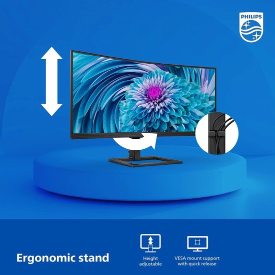 Philips 346E2CUAE - QHD Curved Ultrawide Monitor - USB-C 65w - EPEAT & TCO - 34 Inch