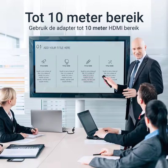 Qost - 4K DisplayPort naar HDMI adapter - DP to HDMI - 4K@30Hz - Gold Plated - Zwart - Compatibel met Computer / Monitor / TV / Projector / Dell / Lenovo / HP