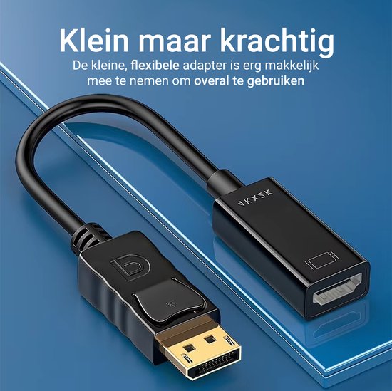 Qost - 4K DisplayPort naar HDMI adapter - DP to HDMI - 4K@30Hz - Gold Plated - Zwart - Compatibel met Computer / Monitor / TV / Projector / Dell / Lenovo / HP