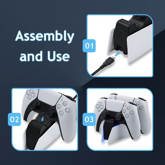 Oplaadstation geschikt voor Playstation 5 | Geschikt voor Sony PS5 | Dual charge | LED Indicatie | Charging station