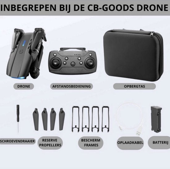 CB-Goods Drone met 4K Camera – Mini Drone voor Binnen & Buiten – Live View – Opvouwbaar – Return to Home – Obstakelontwijking – Inclusief Opbergtas – Voor Beginners & Gevorderden
