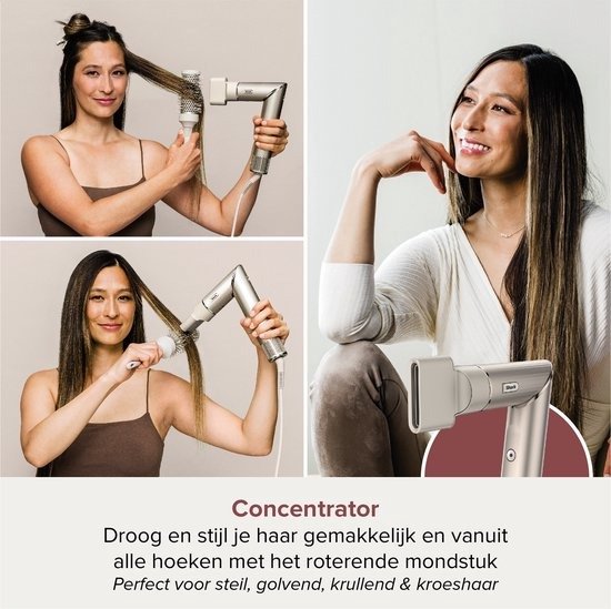 Shark FlexStyle 5-in-1 Multistyler en Föhn met Platte Borstel, Ovale Borstel, Auto-Krullers, Diffuser, Concentrator en Opbergkoffer - 2025 model - Stone - HD446SLEU