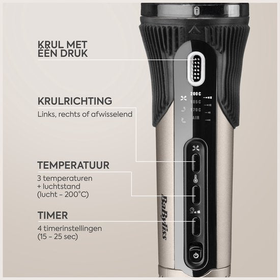 BaByliss Style Secret Air Automatische Krultang C6688E - Auto-Curl Technologie - Prachtige Krullen en Golven - Snel en Veilig Stylen - 3 draairichtingen - 4 timerinstellingen