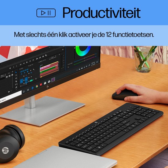 HP 230 - Draadloos Toetsenbord - Qwerty - ISO- Zwart