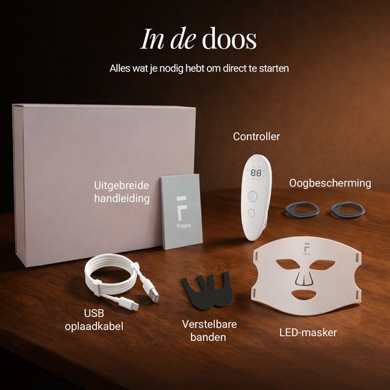 Frasco Glow Pro® LED Masker - Red Light Therapy - Collageen Masker - Huidverjongingsapparaat - 8 Standen