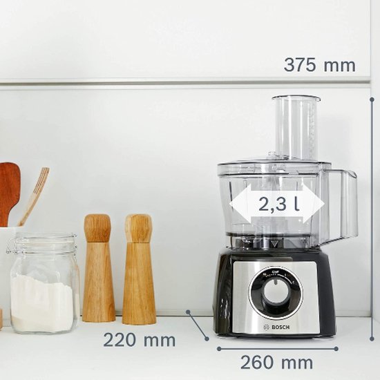 Bosch MCM3501M MultiTalent 3 - Keukenmachine - 800W - Foodprocessor - Zwart/RVS