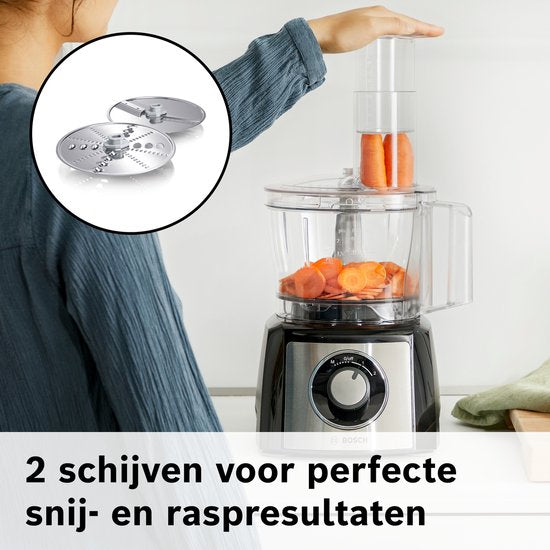 Bosch MCM3501M MultiTalent 3 - Keukenmachine - 800W - Foodprocessor - Zwart/RVS