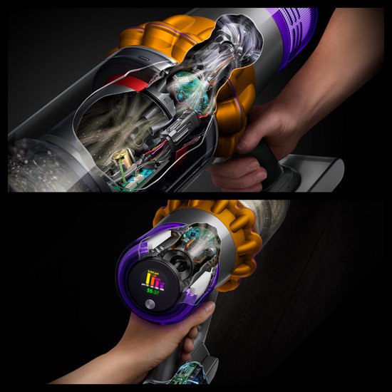Dyson V15 Detect Absolute - Steelstofzuiger - Nikkel/Geel - 230 Air Watts - Geavanceerde detectie