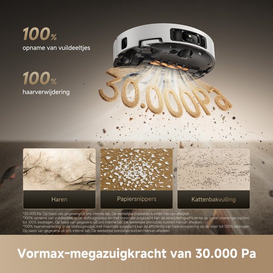 Dreame Matrix10 Ultra White – Robotstofzuiger én dweil met automatische dweilwissel – 30.000 Pa zuigkracht – 100°C zelfreinigend systeem – Voor tapijt, harde vloeren en drempels