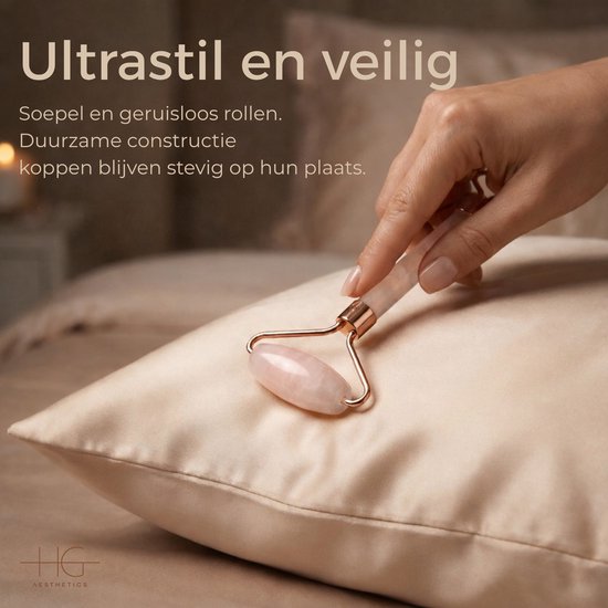 HG Aesthetics Jade Roller met Gua Sha Steen - Gezichtsroller - Face Roller voor Gezichtsmassage & Huidverzorging - 100% Natuurlijke Jade - Anti-Aging & Rimpelvermindering - Ontspanning & Doorbloeding - Roze - cadeautje vrouw -Perfect Moederdag cadeau
