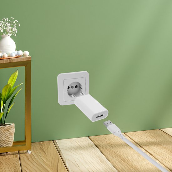 YSONIC Oplader - Universele Lader - USB A Poort Adapter - Type A Stekker - Geschikt voor Smartphones - Wit