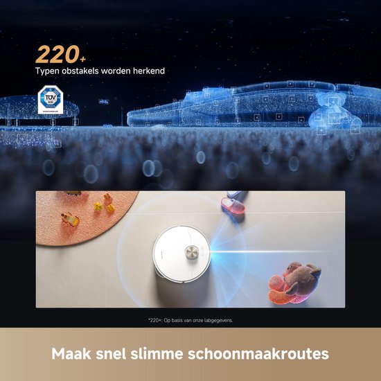 Dreame Robotstofzuiger L50s Pro Ultra - Robotstofzuiger met dweilfunctie - Automatisch Leegstation - 30.000 Pa zuigkracht - Geschikt voor huisdierharen - DryBoard - Wit