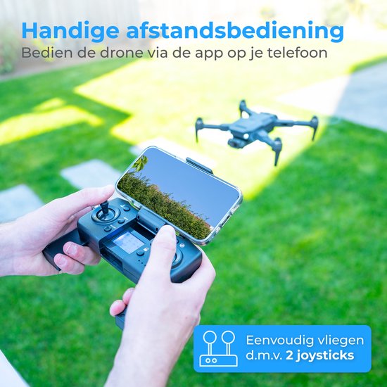 Nuvance - Drone met Camera en GPS - 1080p Mini Camera - voor Buiten en Binnen - inclusief Opbergtas en 3 Accu's - Mini Drone - Drone voor Kinderen en Volwassenen - Drones