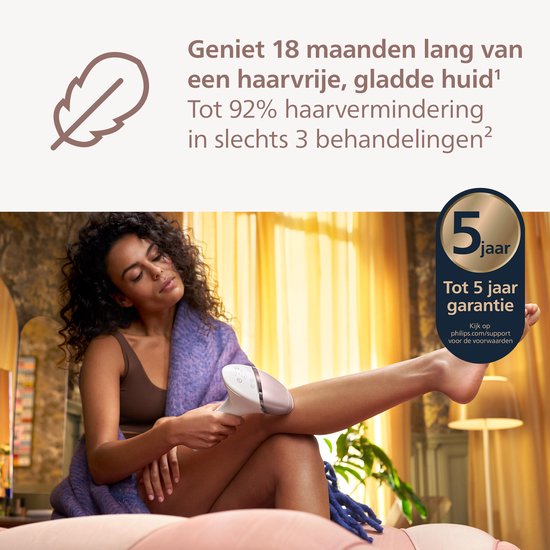 Philips Lumea IPL 9900 Series - IPL Ontharingsapparaat - AI haarvermindering analyse - 4 opzetstukken met trimmer - BRP959/00