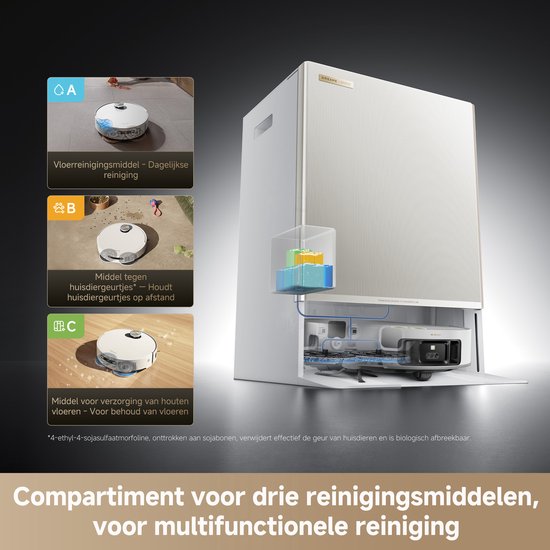 Dreame Matrix10 Ultra White – Robotstofzuiger én dweil met automatische dweilwissel – 30.000 Pa zuigkracht – 100°C zelfreinigend systeem – Voor tapijt, harde vloeren en drempels