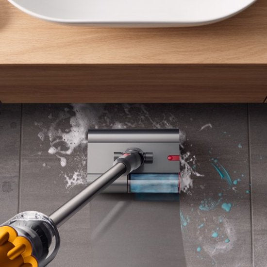 Dyson V12s Detect Slim Submarine - Steelstofzuiger met dweilfunctie - Nikkel/Geel - 140 Air Watts - HEPA-filtratie