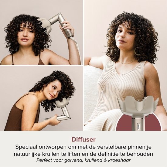 Shark FlexStyle 5-in-1 Multistyler en Föhn met Platte Borstel, Ovale Borstel, Auto-Krullers, Diffuser, Concentrator en Opbergkoffer - 2025 model - Stone - HD446SLEU